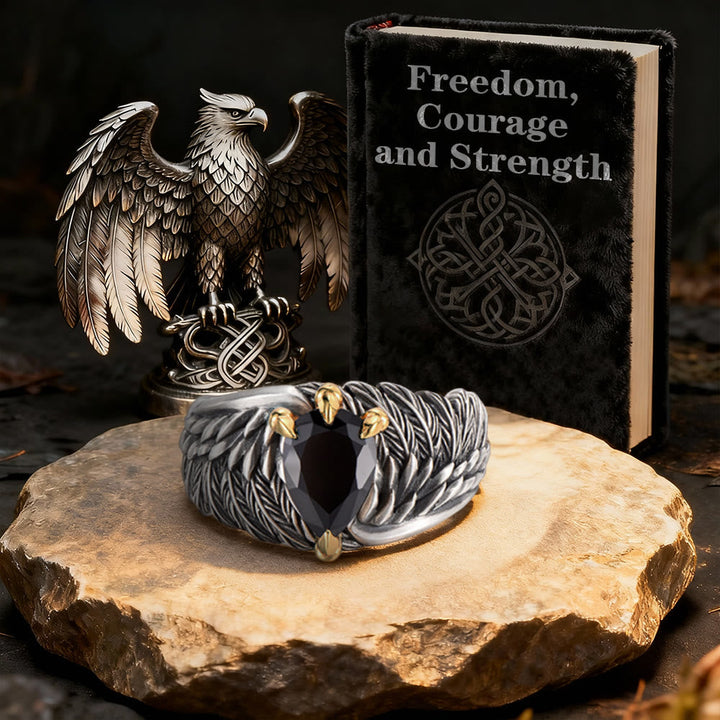 Vintage Feather Flying Eagle Wings Ring