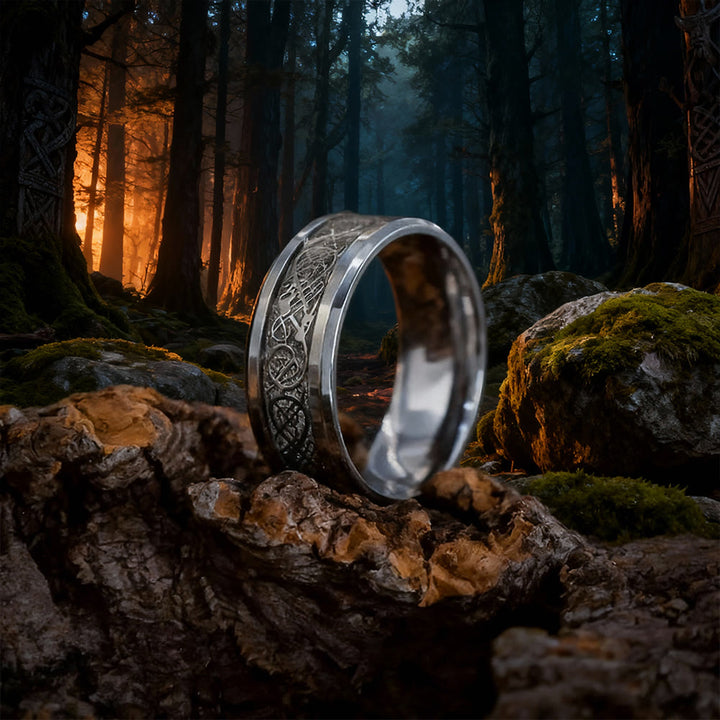 Tungsten Carbide Celtic with Dragon Ring