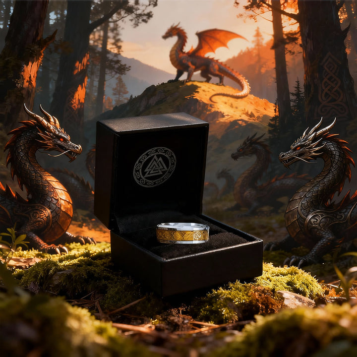 Tungsten Carbide Celtic with Dragon Ring