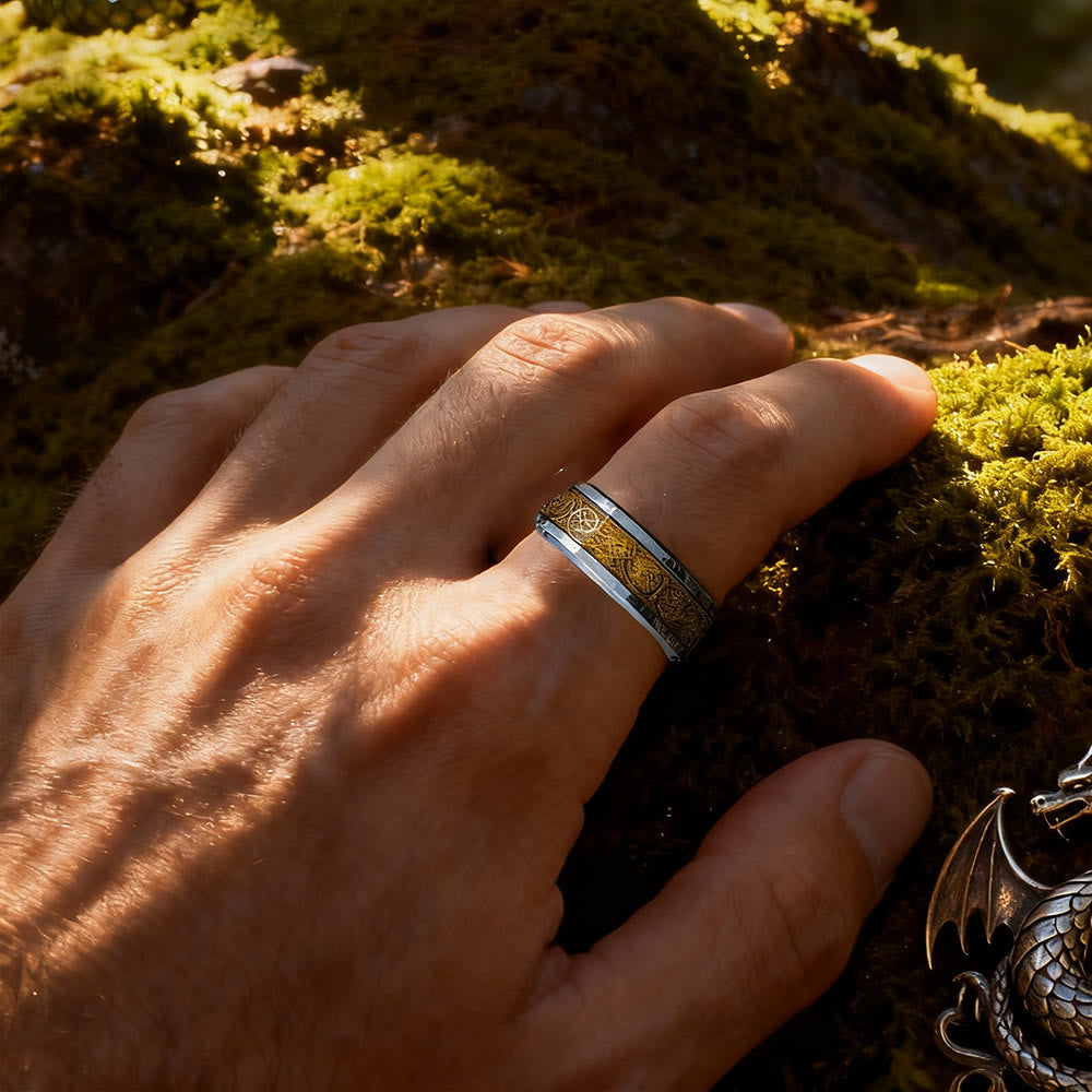 Tungsten Carbide Celtic with Dragon Ring