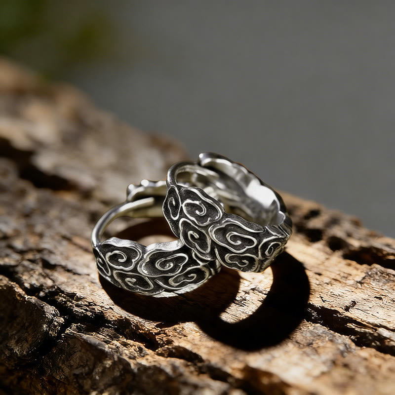 Carved Cloud Texture Vintage Style Earrings