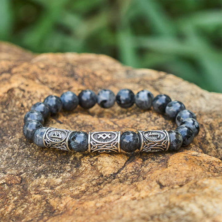 Viking Rune Variegated Crystal Beaded Bracelet
