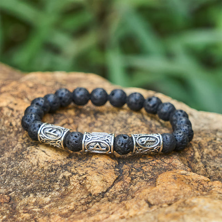 Viking Rune Variegated Crystal Beaded Bracelet