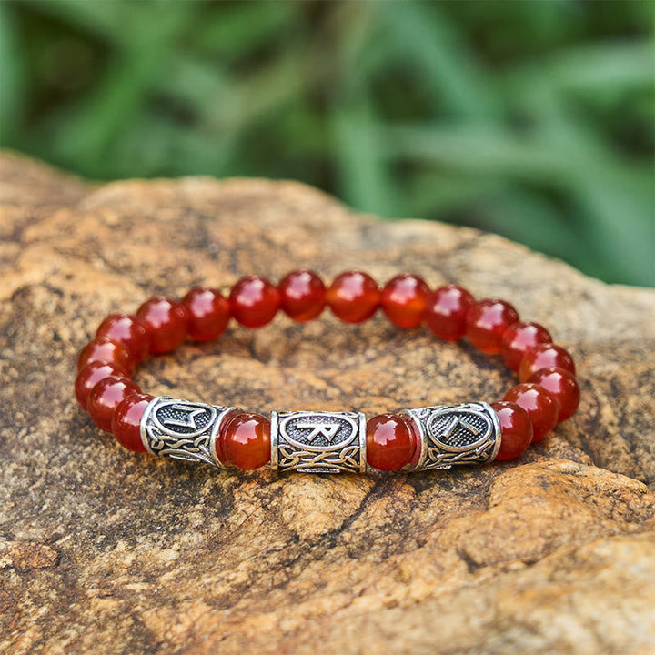 Viking Rune Variegated Crystal Beaded Bracelet