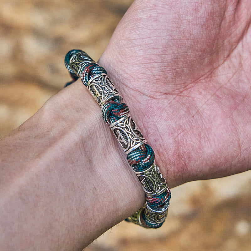 Viking Axe Rune Intertwine Braided Bracelet