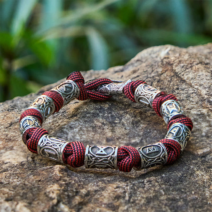 Viking Axe Rune Intertwine Braided Bracelet