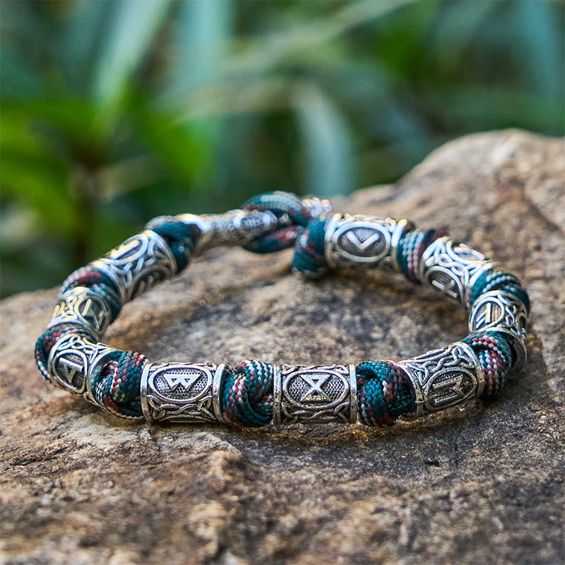 Viking Axe Rune Intertwine Braided Bracelet