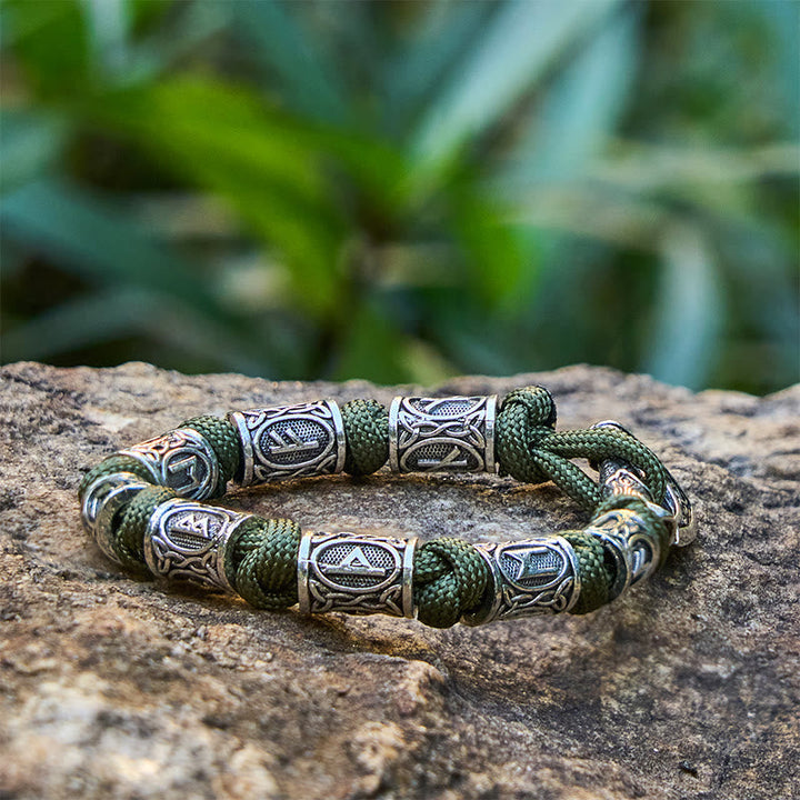 Viking Axe Rune Intertwine Braided Bracelet