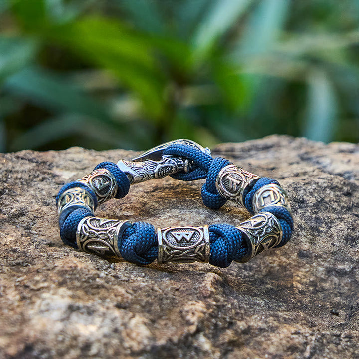 Viking Axe Rune Intertwine Braided Bracelet
