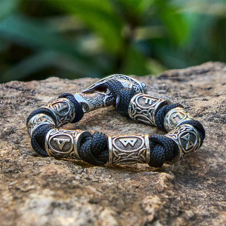 Viking Axe Rune Intertwine Braided Bracelet