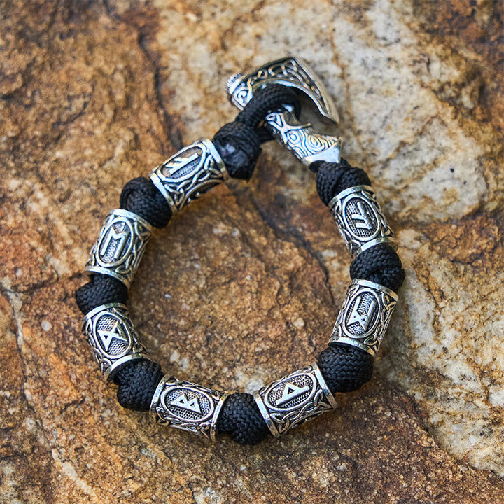 Viking Axe Rune Intertwine Braided Bracelet