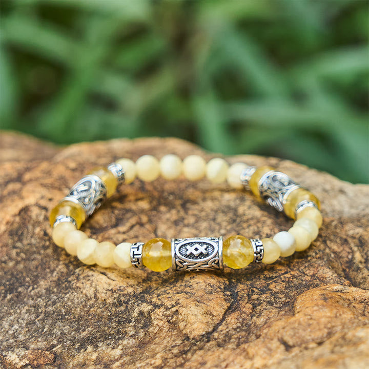 Rune Chromatic Crystal Beaded Bracelet