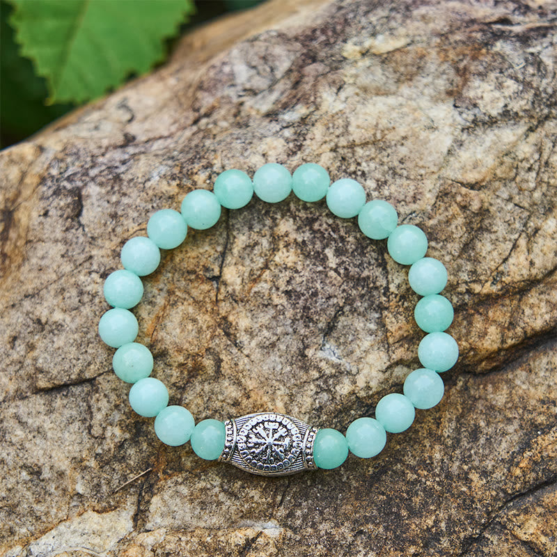Viking Runes Vegvisir Crystal Beaded Bracelet