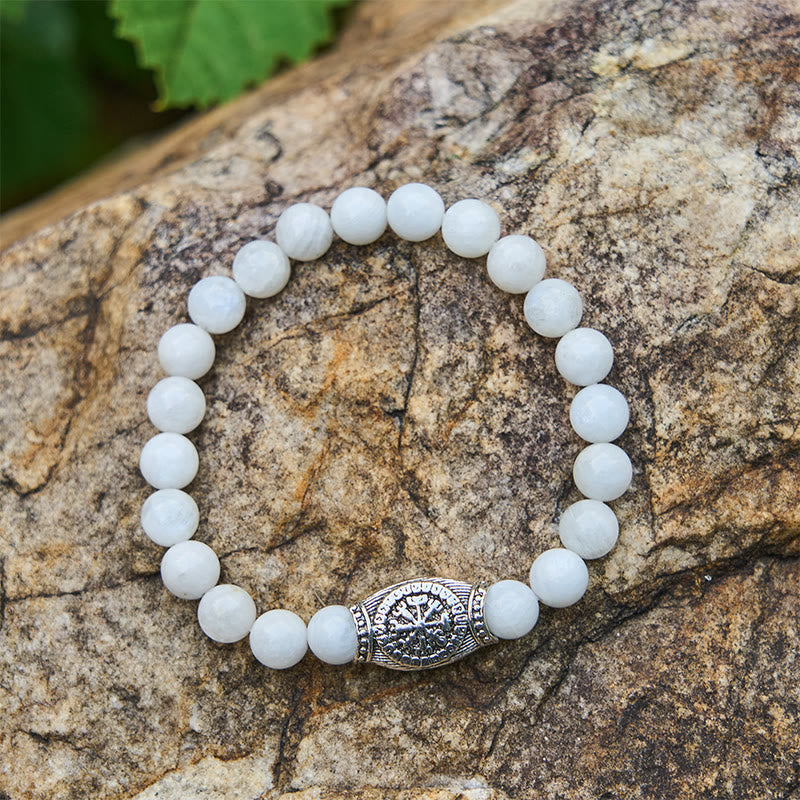 Viking Runes Vegvisir Crystal Beaded Bracelet