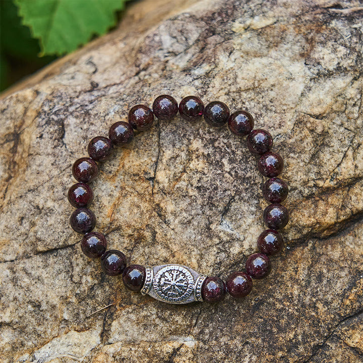 Viking Runes Vegvisir Crystal Beaded Bracelet