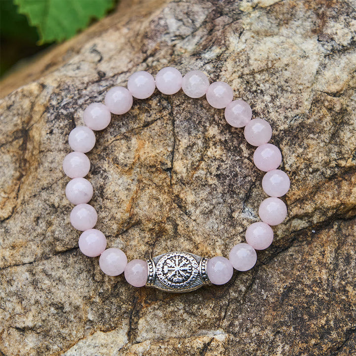 Viking Runes Vegvisir Crystal Beaded Bracelet