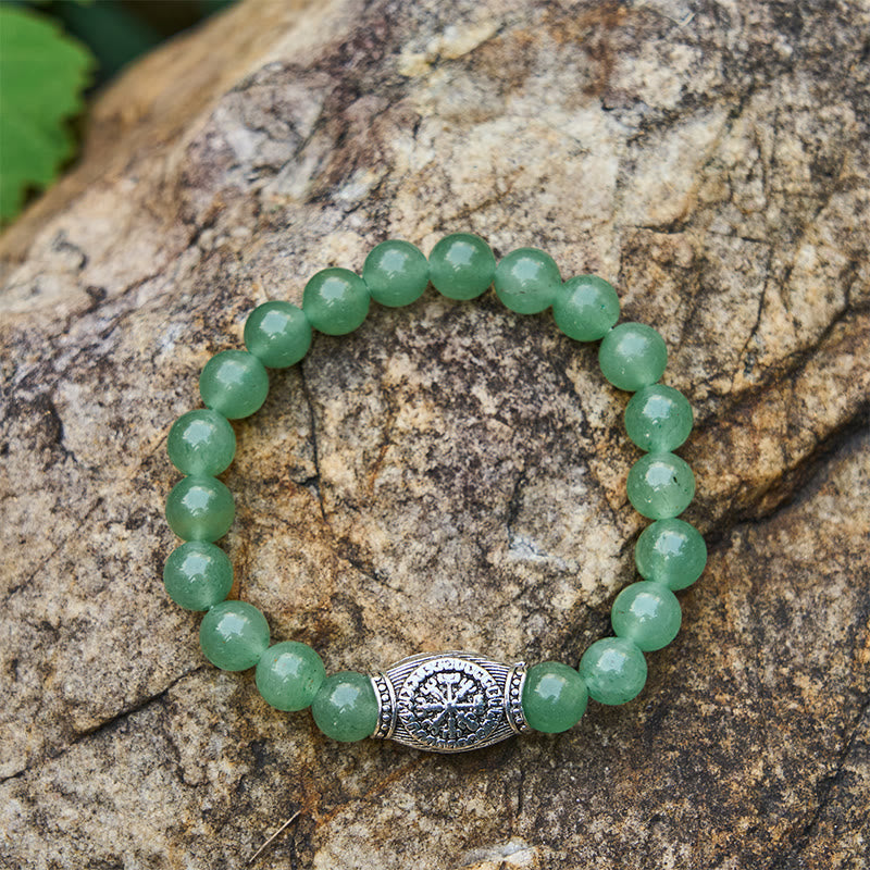 Viking Runes Vegvisir Crystal Beaded Bracelet