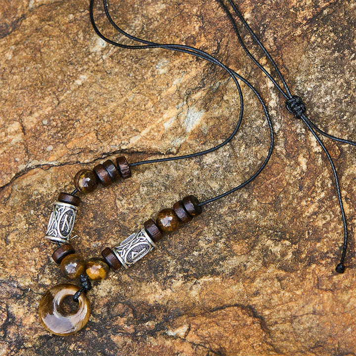 Viking Iridescent Talisman Beaded Necklace