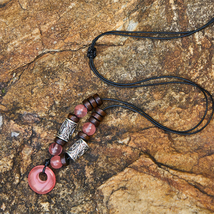 Viking Iridescent Talisman Beaded Necklace