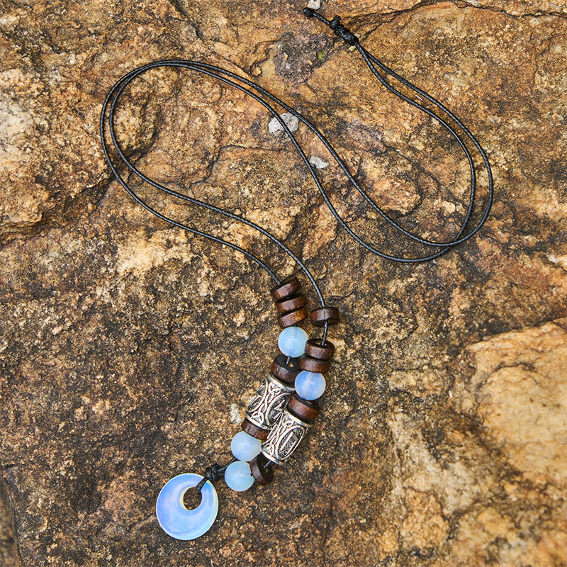 Viking Iridescent Talisman Beaded Necklace