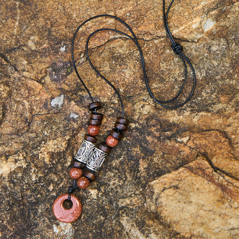 Viking Iridescent Talisman Beaded Necklace