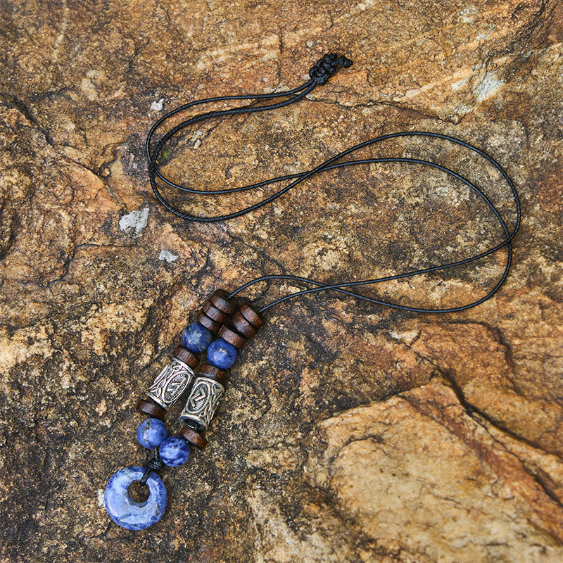 Viking Iridescent Talisman Beaded Necklace