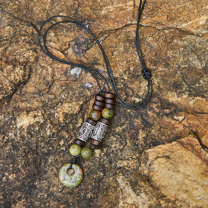 Viking Iridescent Talisman Beaded Necklace
