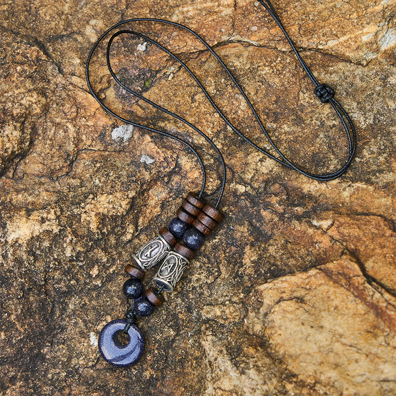 Viking Iridescent Talisman Beaded Necklace