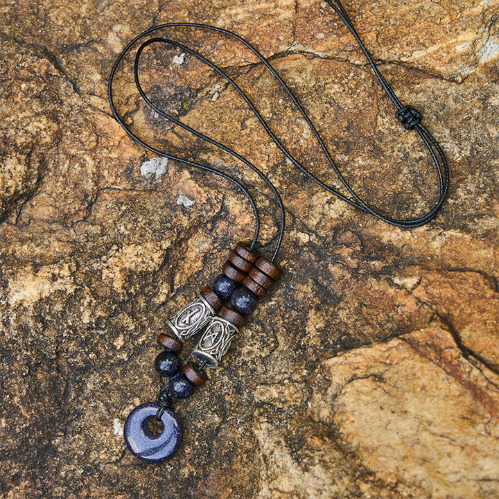 Viking Iridescent Talisman Beaded Necklace
