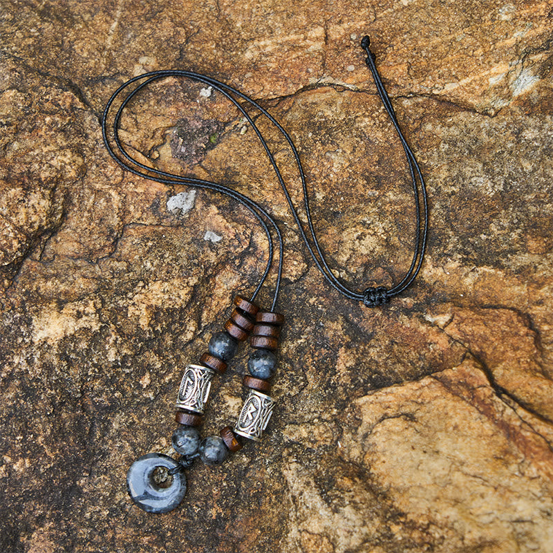 Viking Iridescent Talisman Beaded Necklace