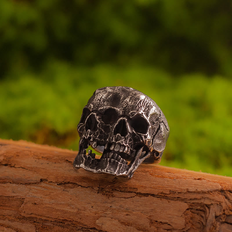 Forged Dual-Face Wasteland Skull Ring