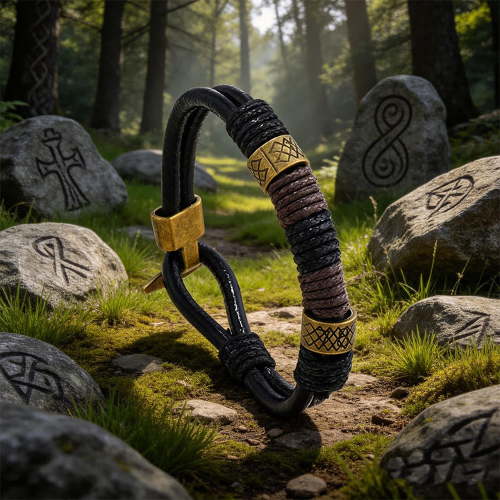 Nordic Braided Leather Voyager Bracelet