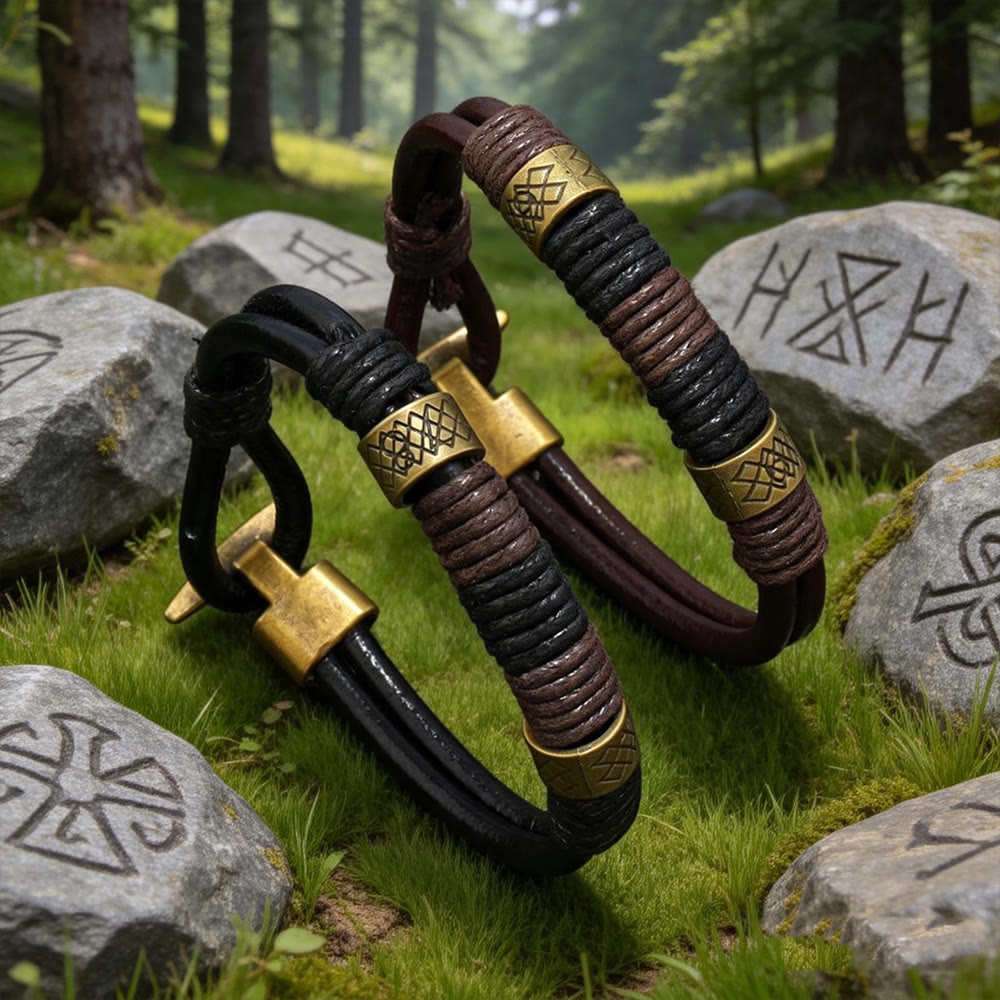 Nordic Braided Leather Voyager Bracelet