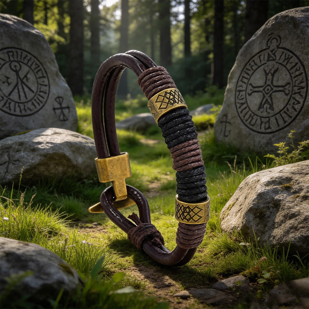 Nordic Braided Leather Voyager Bracelet