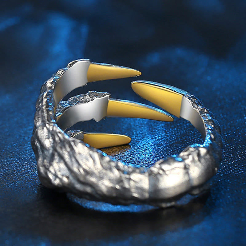 Handcrafted 925 Silver Dragon Claw Ring