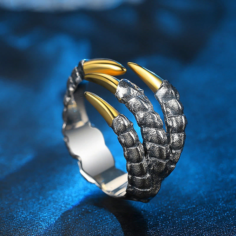 Handcrafted 925 Silver Dragon Claw Ring