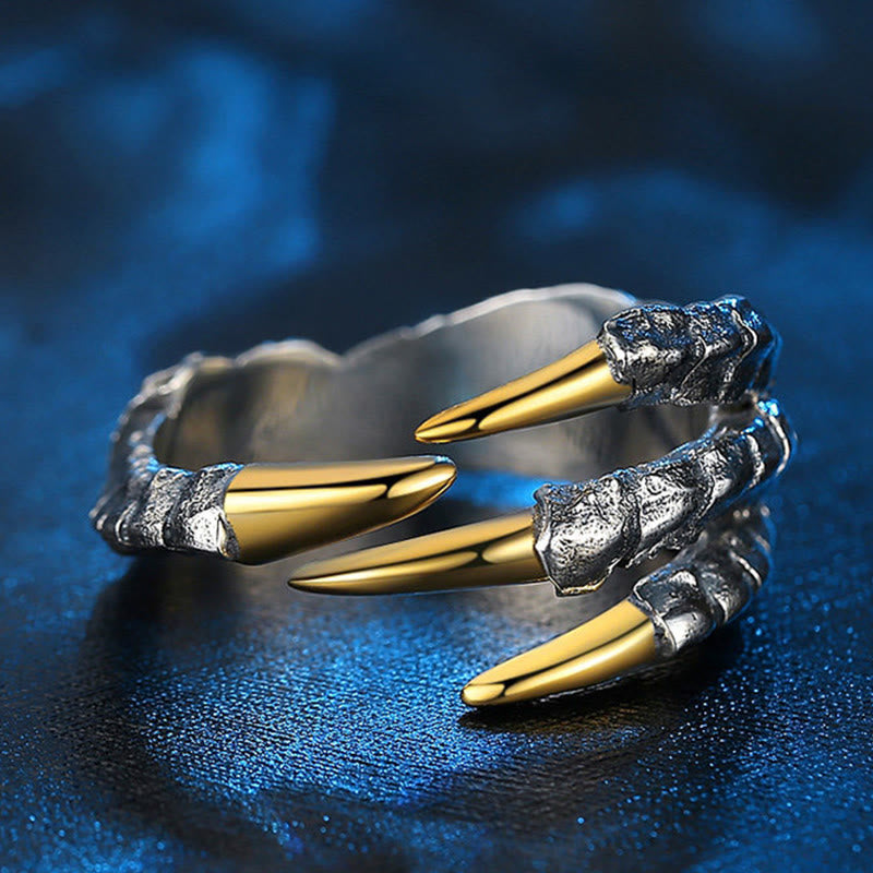 Handcrafted 925 Silver Dragon Claw Ring