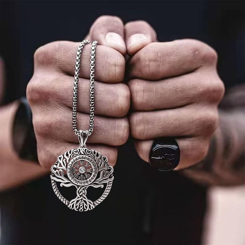 Vegvisir Rune Yggdrasil Necklace