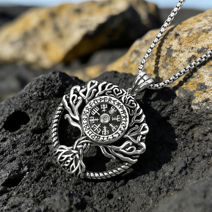Vegvisir Rune Yggdrasil Necklace