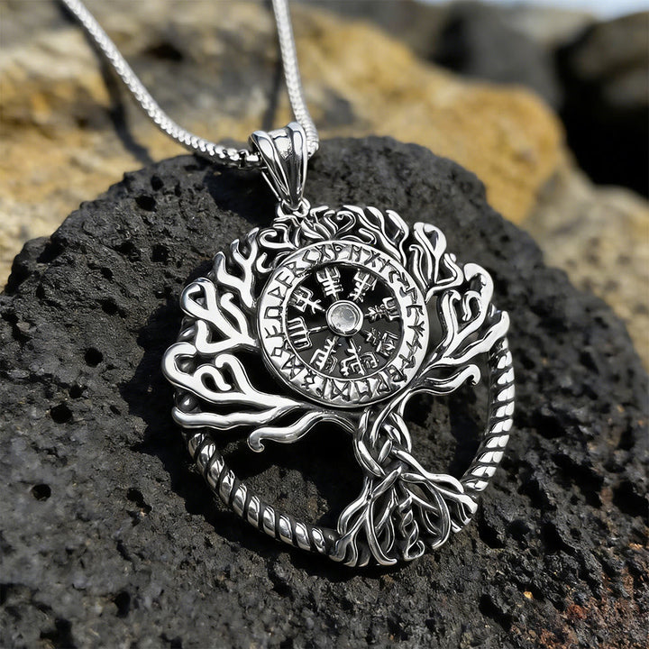 Vegvisir Rune Yggdrasil Necklace