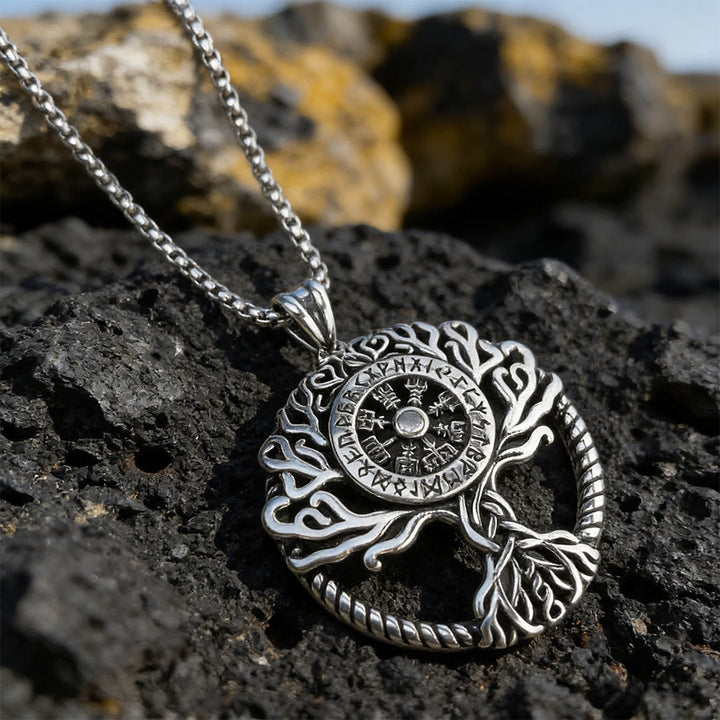 Vegvisir Rune Yggdrasil Necklace