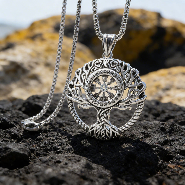 Vegvisir Rune Yggdrasil Necklace