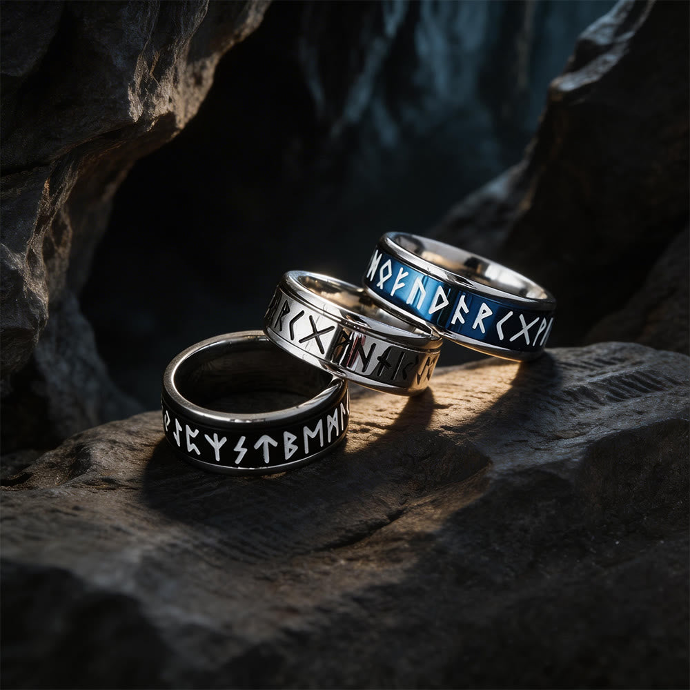 Classic Norse Rune Spinnner Ring