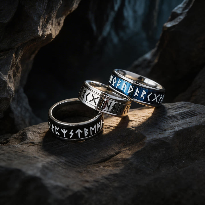 Classic Norse Rune Spinnner Ring