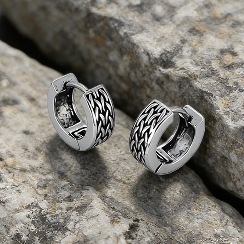 Celtic Braid Vintage Huggie Earrings