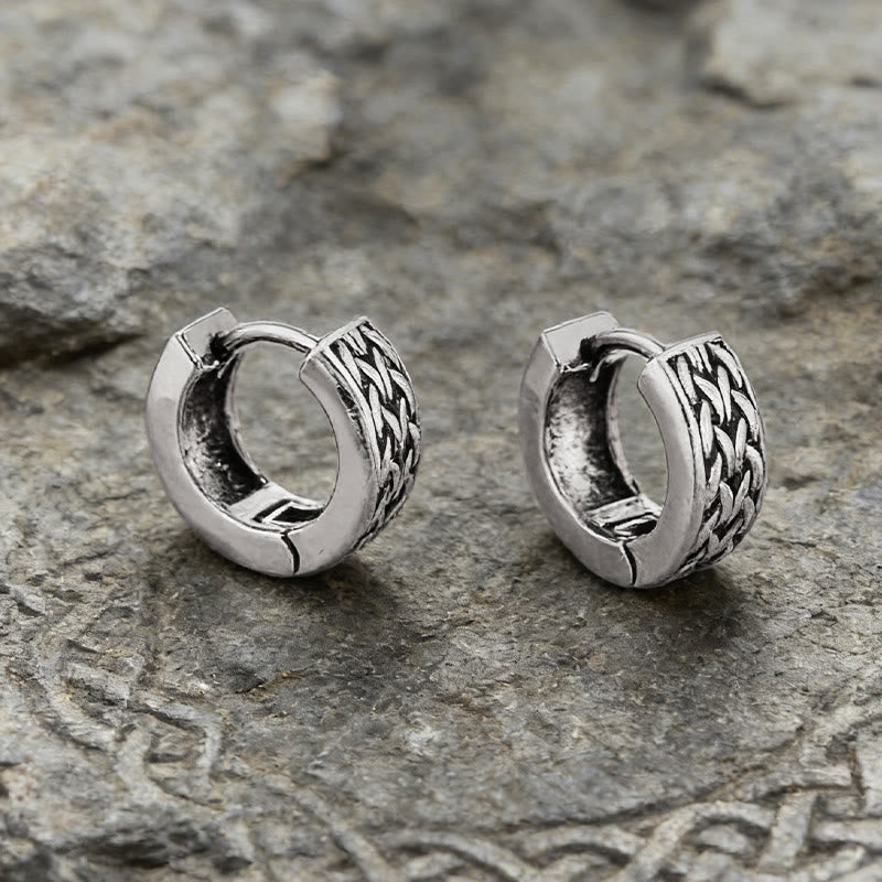Celtic Braid Vintage Huggie Earrings