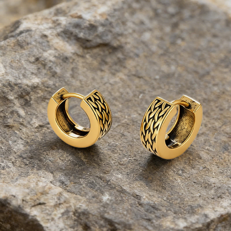 Celtic Braid Vintage Huggie Earrings