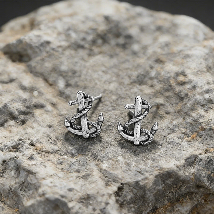 Viking Anchor Rope Wrapped Rustic Earrings