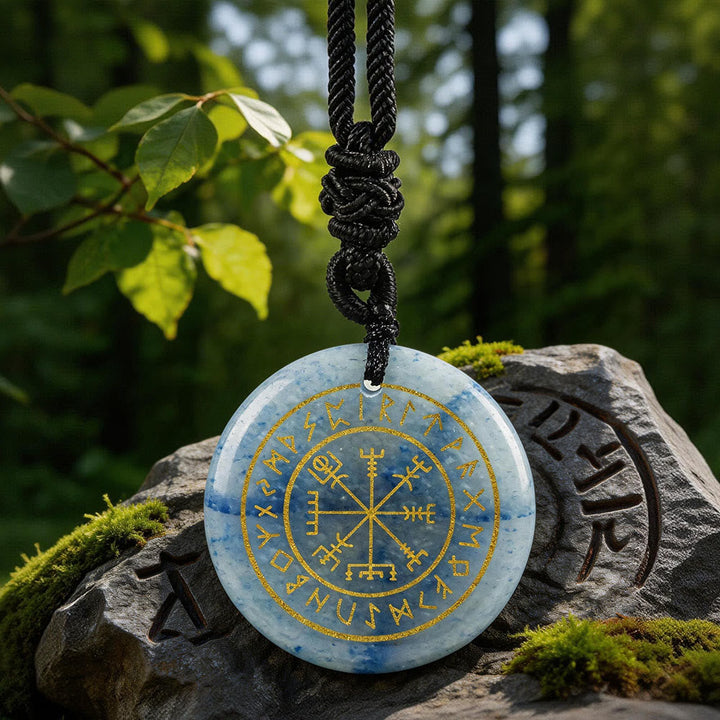 Vegvisir Rune Guidance Crystal Necklace
