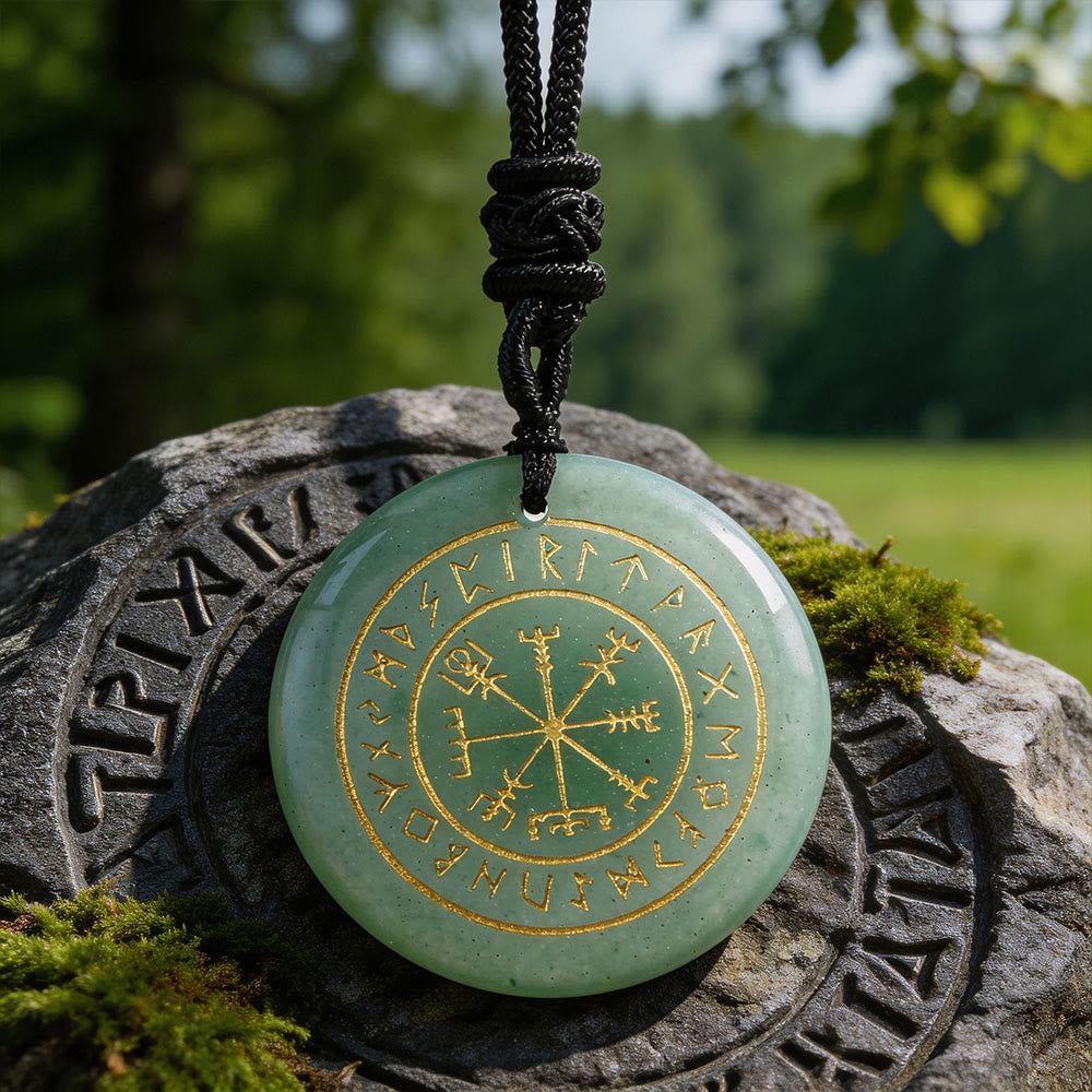 Vegvisir Rune Guidance Crystal Necklace